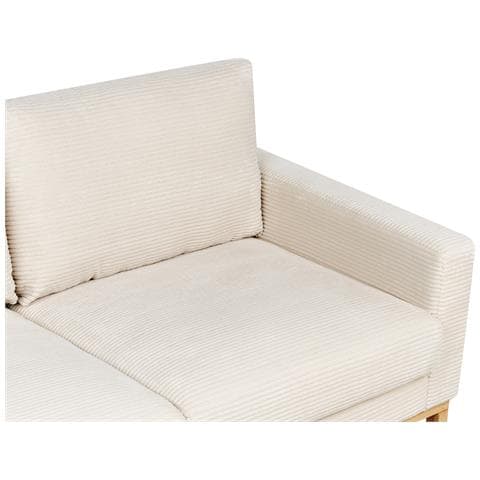 Divano 2 Posti Siggard Velluto A Coste Beige Chiaro - Foto 15