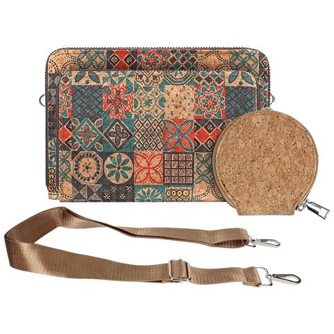Pochette In Sughero, Collezione Corkmosaic, Chiusure A Zip - Foto 1