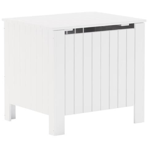 Contenitore Con Coperchio Rana Bianco 60x49x54 Cm Massello Pino - Foto 2