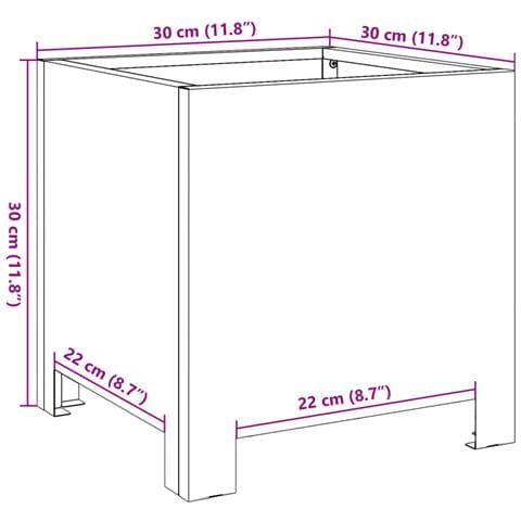 Fioriere da Giardino 2 pz 30x30x30 cm in Acciaio Inossidabile - Foto 2
