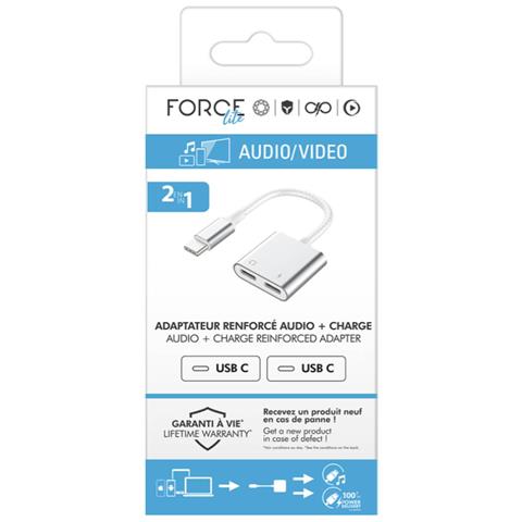 Adattatore Rinforzato 2 In 1 Da Usb-c A Usb-c, Bianco - Foto 3