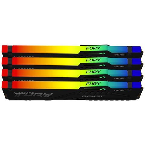 FURY Beast 128 GB 5200 MT /s DDR5 CL40 DIMM (Kit da 4 moduli) RGB XMP - Foto 2