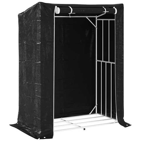 Rastrelliera Per Legna Con Copertura Antipioggia 150x80x200 Cm - Foto 2