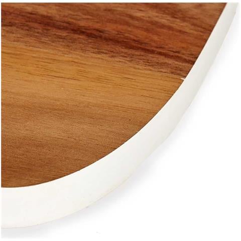 Tagliere In Legno Con Bordo Bianco 34cm 21,5x33,5x1,5 Cm. Colore Del Legno - Foto 2
