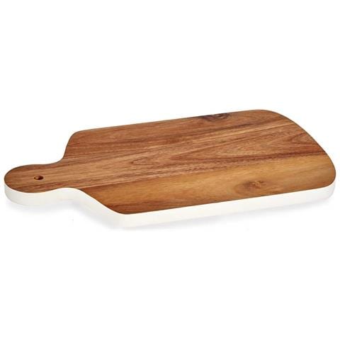 Tagliere In Legno Con Bordo Bianco 34cm 21,5x33,5x1,5 Cm. Colore Del Legno - Foto 1