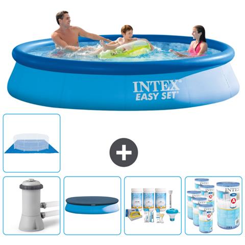 Piscina Fuori Terra - In Giro - 366x366x76 Cm - Blu - Include Accessori Coordinati Cb15 - Foto 1