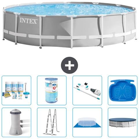 Piscina Fuori Terra - In Giro - 427x107 Cm - Grigio - Include Accessori Coordinati A2229 - Foto 1