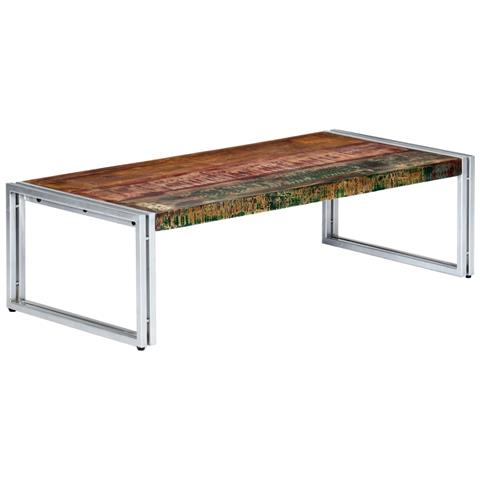 Lusso Casadino -  Tavolino Da Salotto 120x60x35 Cm In Legno Massello Di Recupero - Foto 8