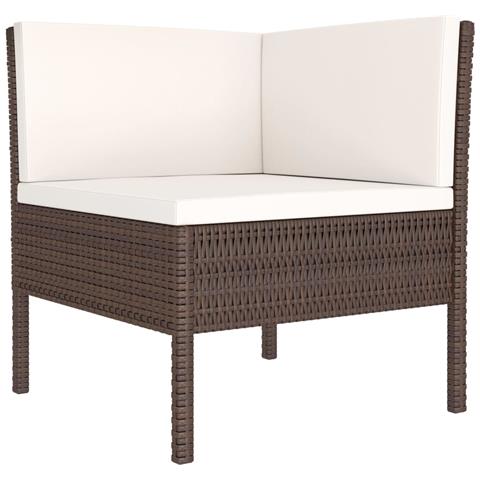 Set Divani Da Giardino 2 Pz Con Cuscini In Polyrattan Marrone - Foto 2