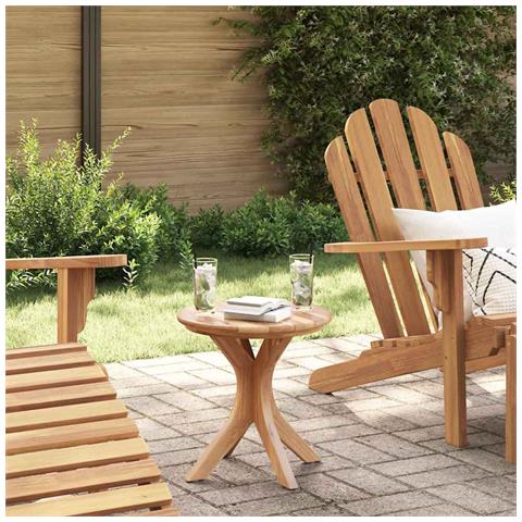 Tavolo da Giardino Ø40x41 cm Legno Massello Teak - Foto 2