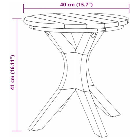 Tavolo da Giardino Ø40x41 cm Legno Massello Teak - Foto 8