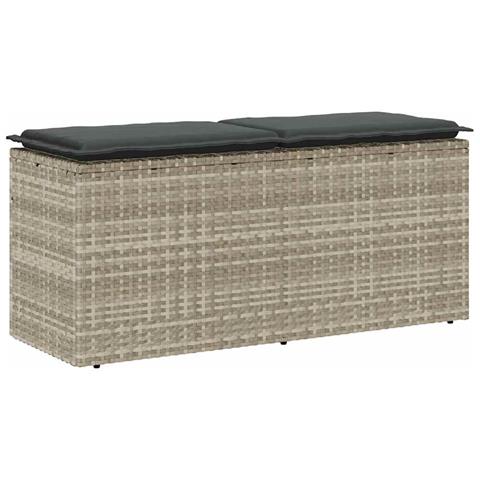 Panca da Giardino con Cuscino 110x40x44 cm in Polyrattan - Foto 1