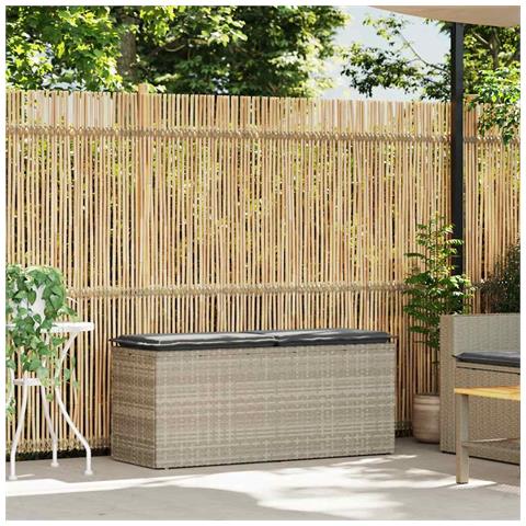 Panca da Giardino con Cuscino 110x40x44 cm in Polyrattan - Foto 2