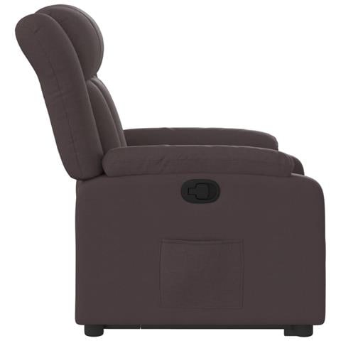 Poltrona Alzapersona Reclinabile Marrone Scuro in Tessuto - Foto 9