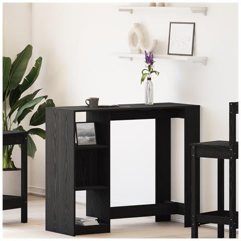 Tavolo da bar con ripiano Nero Rovere 102,5x46x103,5 cm Legno ingegnerizzato - Foto 2
