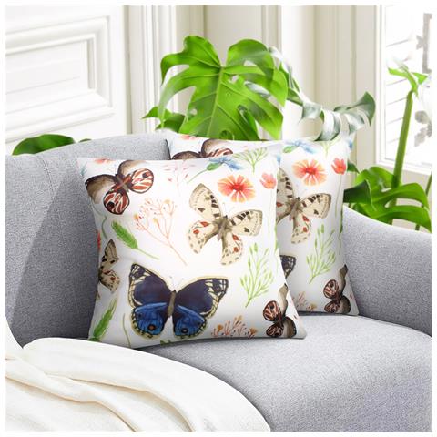 Set Di 2 Copricuscini 40x40 Cm Con Disegno Di Farfalla - Foto 5