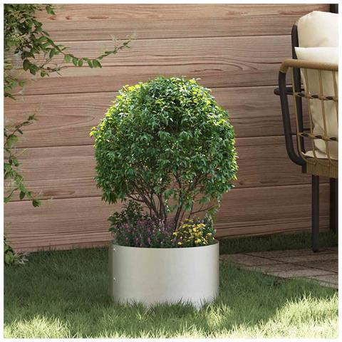 Vaso da giardino Argento 30 x 30 x 20 cm Acciaio inossidabile - Foto 2
