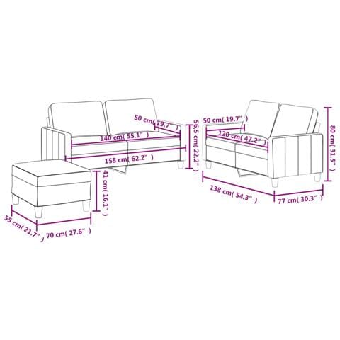 Set di Divani 3 pz con Cuscini Grigio in Similpelle - Foto 9