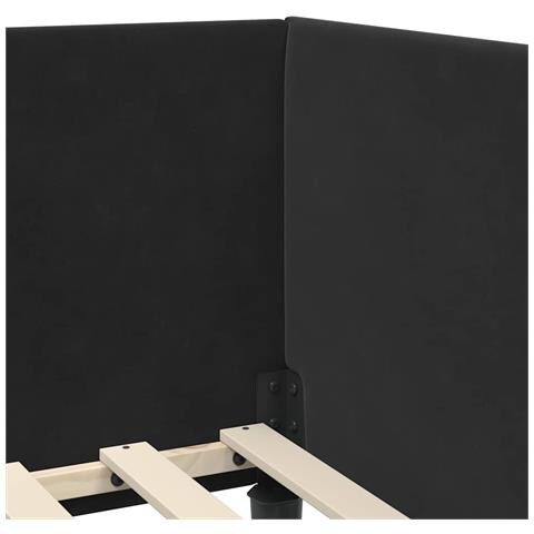 Cornice del letto ad angolo Altro con testiera Nero 90 x 190 cm - Foto 9