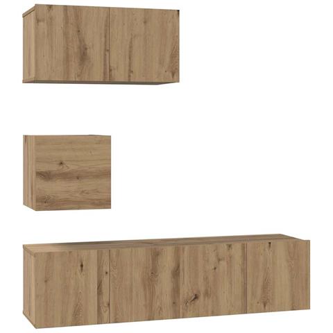 Set mobile TV 4 pcs rovere artigianale 60 x 30 x 30 cm - Foto 1