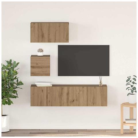 Set mobile TV 4 pcs rovere artigianale 60 x 30 x 30 cm - Foto 2