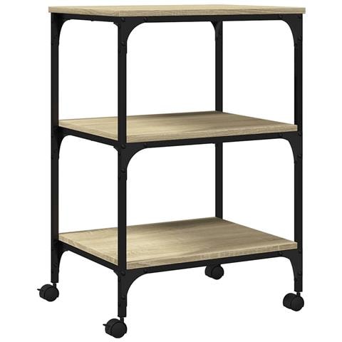 Supporto Stampante 3 Piani Rovere Sonoma 50x41x75cm Multistrato - Foto 1