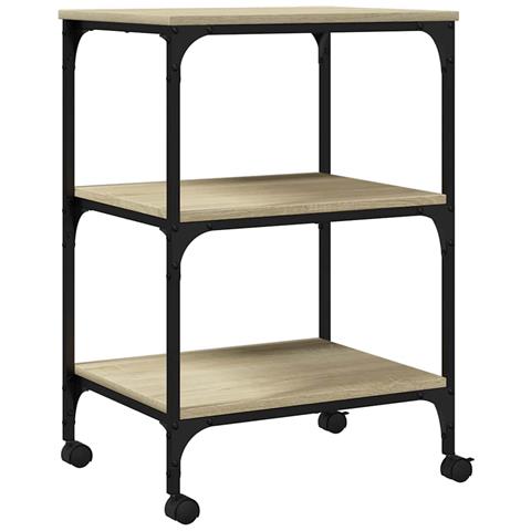 Supporto Stampante 3 Piani Rovere Sonoma 50x41x75cm Multistrato - Foto 9