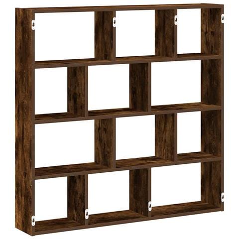 Mensola a Cubo da Muro 12 Scomparti in Truciolato Rovere Fumo - Foto 1