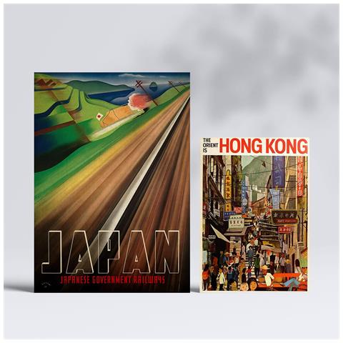 Set Di 6 Stampe Asia Illustrazioni A Colori Di Cartelloni Pubblicitari Turistici D'epoca Provenienti Da Tutto Il Mondo Design D'interni A3 & A4 Senza Cornice - Foto 2