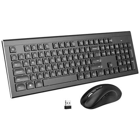 Combo Tastiera E Mouse Wireless 2.4g - Design Ergonomico Alimentato A Batteria - Foto 1