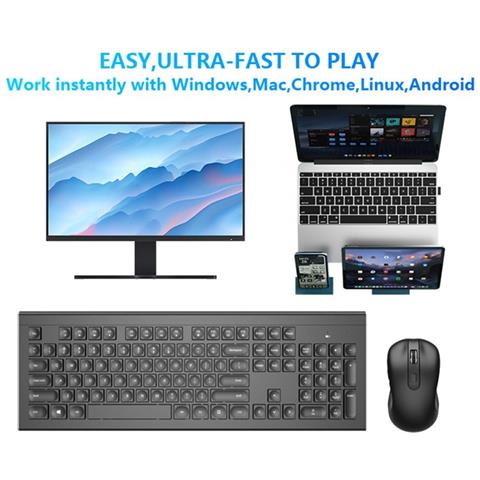 Combo Tastiera E Mouse Wireless 2.4g - Design Ergonomico Alimentato A Batteria - Foto 5
