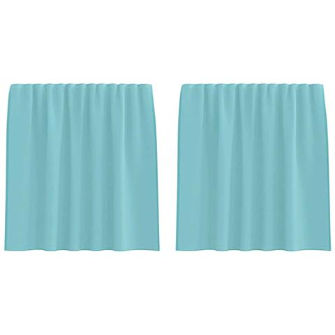 Tende in Voile con Tasche per Aste 2 pz Turchese - Foto 1
