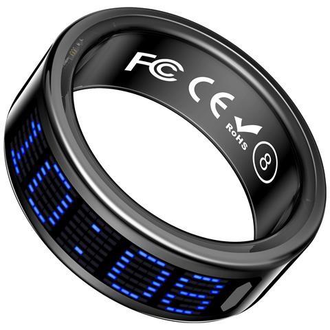 Smart Ring Con Display: Controllo Touch, Monitoraggio Fitness E Telecomando Black 9 - Foto 7