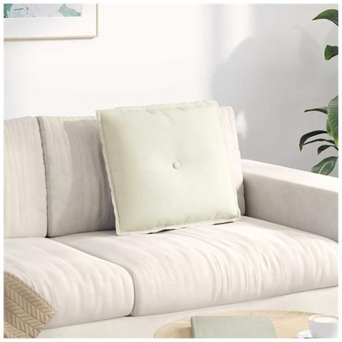 Cuscino per Schiena Crema 50 x 45 cm Tessuto in Cords - Foto 2