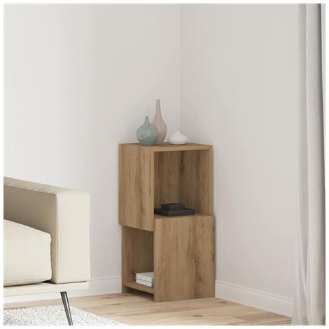 Mobile angolare Bianco 30,5x30x65cm Legno multistrato - Foto 2