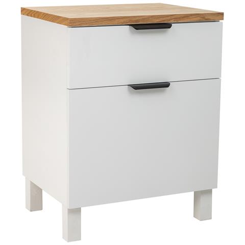 Comodino In Legno Con 1 Cassetto E 1 Anta 45x35x60h Cm - Foto 1