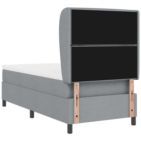 Letto a molle con materasso Grigio chiaro 80 x 200 cm Tessuto - Foto 9