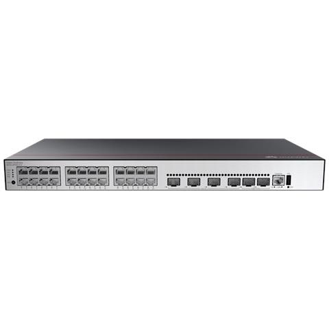 CloudEngine S5735-L24P4XE-A-V2 Gestito L3 Gigabit Ethernet (10/100/1000) Supporto Power over Ethernet (PoE) 1U Nero, Argento - Foto 1