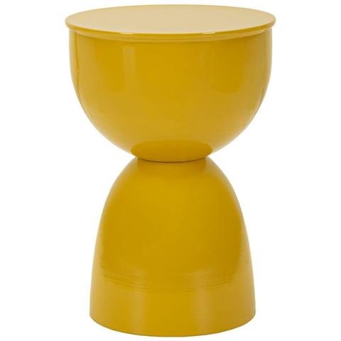 Tavolino D'appoggio Yao In Metallo Senape Ø 31x46 Cm - Foto 1