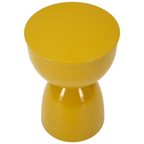 Tavolino D'appoggio Yao In Metallo Senape Ø 31x46 Cm - Foto 2