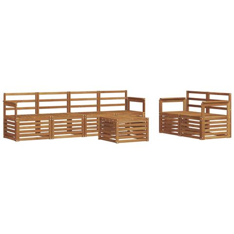 Set divani 7 pcs Naturale Legno di Acacia Massello - Foto 1