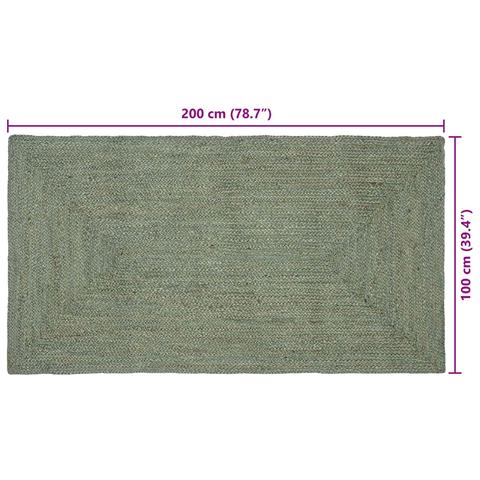 Tappeti per area Rettangolare Verde Oliva 100 x 200 cm Juta - Foto 6