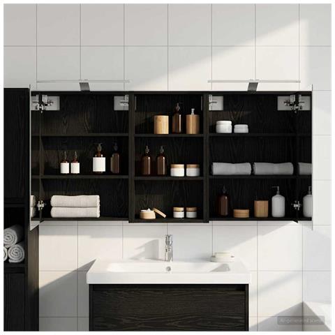 Set di Armadi da Bagno con lo scaffale 3 pcs 140 x 14,5 x 70 cm - Foto 2