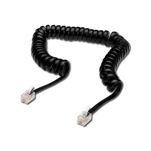 Cavo Di Connessione Per Cornetta Telefonica A Spirale Mt 2 (Cm 30) Colore Nero - Foto 1