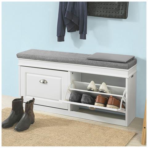Scarpiera Salvaspazio Slim, Portascarpe Salvaspazio Regolabili, L104*p24*a52 Cm, Bianco, Fsr64-w - Foto 1