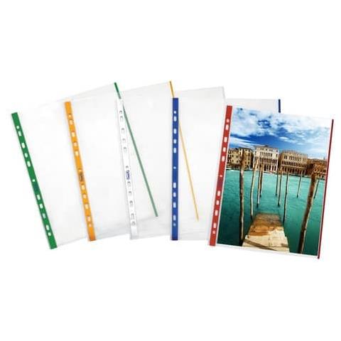 10 Buste Forate 21x29.7cm C / banda Colore Verde 01/0165 - Foto 2