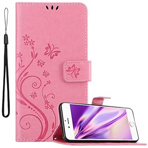 Custodia Compatibile Con Apple Iphone 6 / Iphone 6s In Rosa Fiore - Coperchio Protettivo In Design Floreale Con Chiusura Magnetica, Funzione Stand E Slot Per Carte - Foto 1
