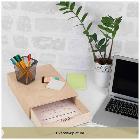 Mini Cassettiera In Legno | 1 Cassetto | 33 X 25 X 7 Cm (+ / - 1 Cm) | Scatola Armadio Di Stoccaggio | Compensato Non Verniciato | Perfetto Per Conservare, Decoupage E Decorazioni - Foto 2