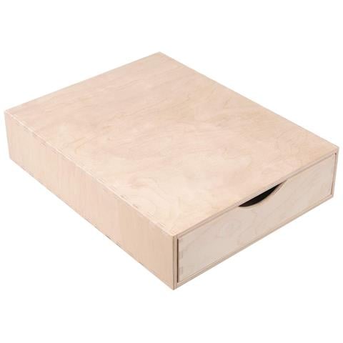 Mini Cassettiera In Legno | 1 Cassetto | 33 X 25 X 7 Cm (+ / - 1 Cm) | Scatola Armadio Di Stoccaggio | Compensato Non Verniciato | Perfetto Per Conservare, Decoupage E Decorazioni - Foto 1