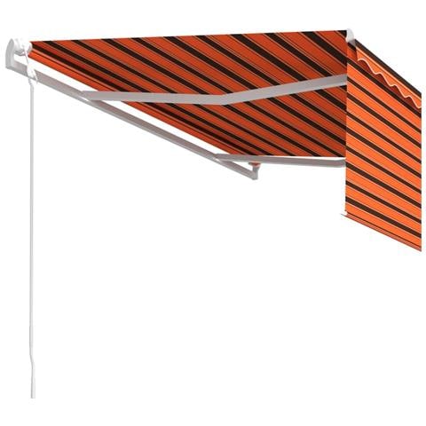Tenda Retrattile Automatica Con Parasole 4,5x3m Arancio Marrone - Foto 8
